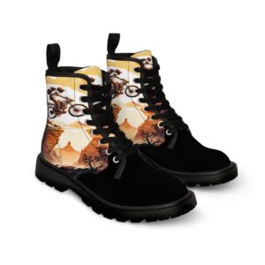 Bike Jumping over Grand Canyon Canvas Boots - black