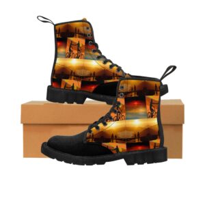 bikers in sunset canvas boots