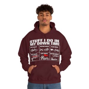 Stuff I Do In My Downtime bike hoodie (white print)